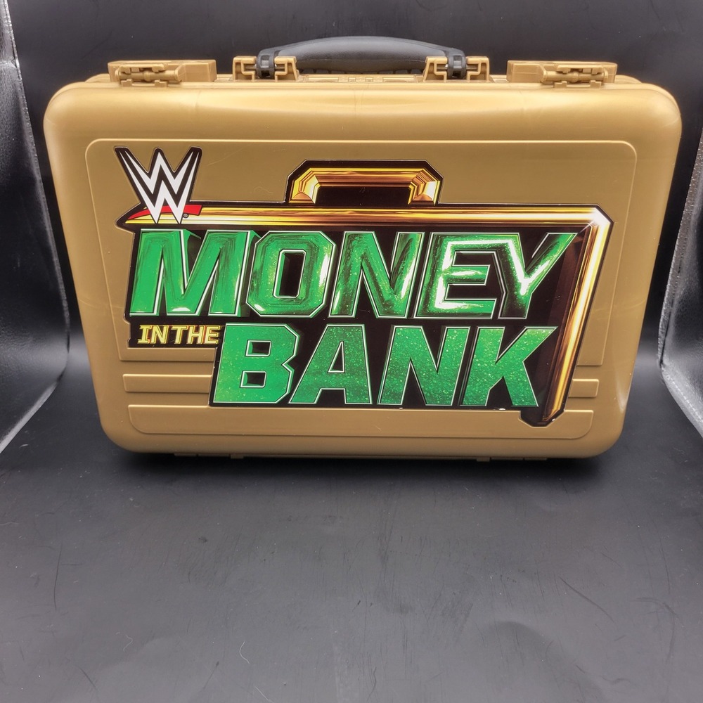 WWE Money In The Bank Briefcase Toy Gold Plastic Storage Case WWE Accessory